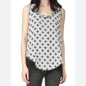 IRO Black and White Textured Racerback Tank Top | 40